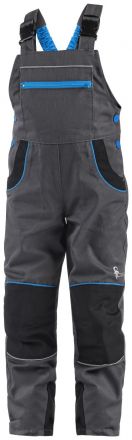 PHOENIX Casper dětské kalhoty s laclem šedo/modré