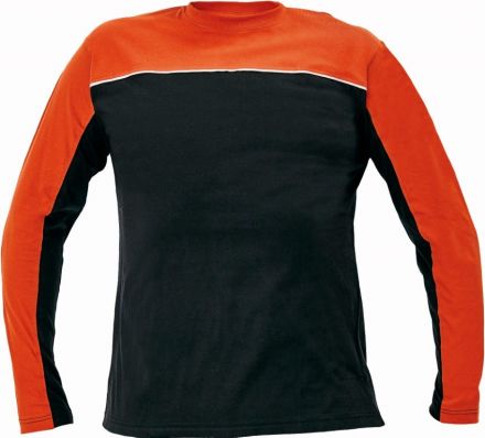 EMERTON tričko s dlouhým rukávem černá/oranžová