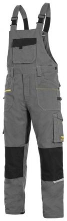 STRETCH montérkové kalhoty s laclem - šedá/černá