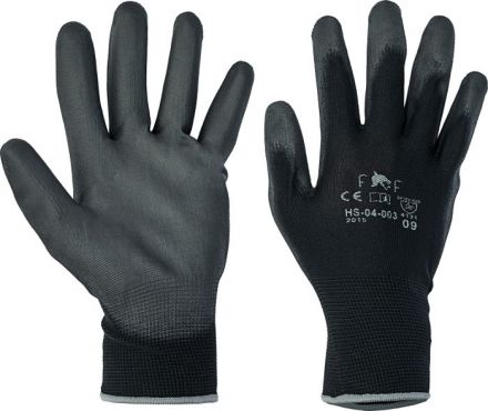 BUNTING LIGHT HS-04-003 rukavice máčené - polyuretan (černá)