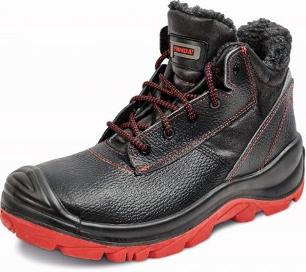 CERBIATTO S3 kotníková bezpečnostní obuv zimní - černá/červená