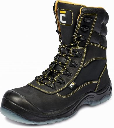 BK TPU S3 poloholeňová bezpečnostní obuv zimní - černá/žlutá