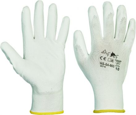 BUNTING LIGHT HS-04-003 rukavice máčené - polyuretan (bílá)