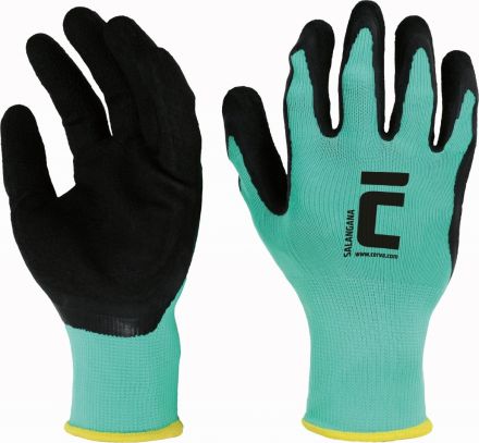 SALANGANA zelené rukavice máčené - latex