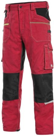 STRETCH montérkové kalhoty - červeno/černé