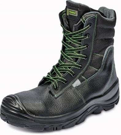 LEONCINO S3 poloholeňová bezpečnostní obuv zimní - černá/zelená