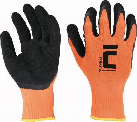 SALANGANA oranžové rukavice máčené - latex