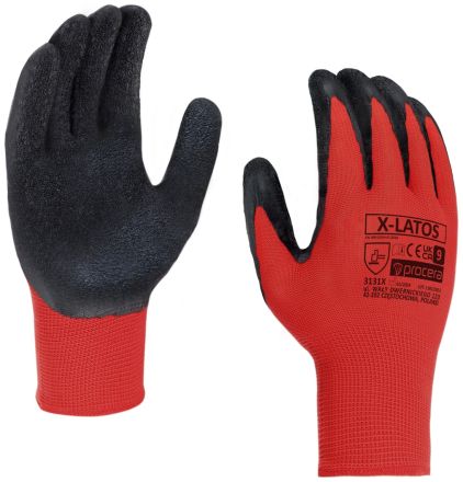 X-LATOS RED rukavice potažené latexem