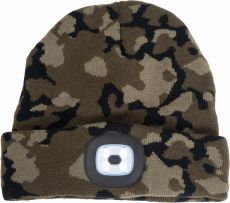 DEEL zimní čepice s LED lampou camouflage