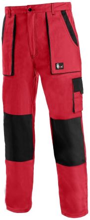 LUXY JOSEF montérkové kalhoty prodloužené červeno-černé
