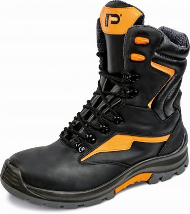 TECTOR S3 poloholeňová bezpečnostní obuv - černá/oranžová