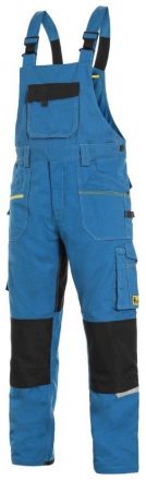 STRETCH montérkové kalhoty s laclem - světle modrá/černá